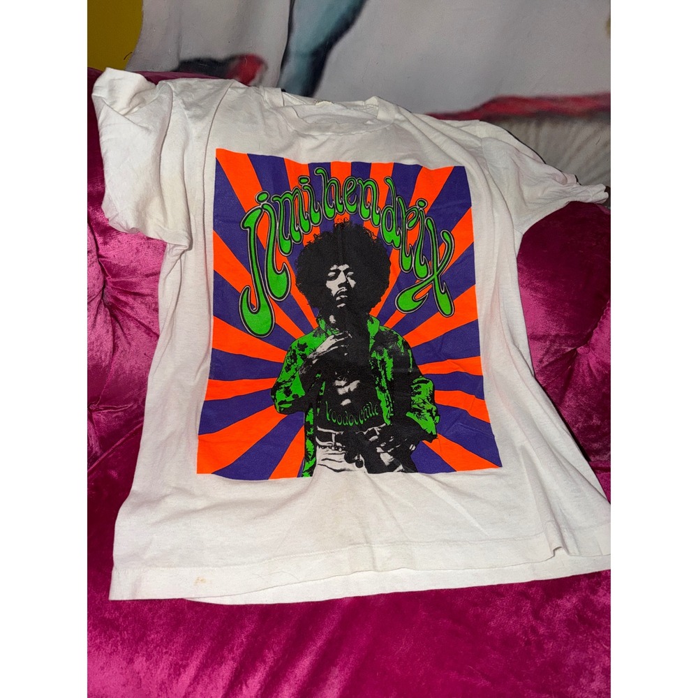 Vintage Jimi Hendrix Screen Stars T Shirt Voodoo Chile Psychedelic Rock Large